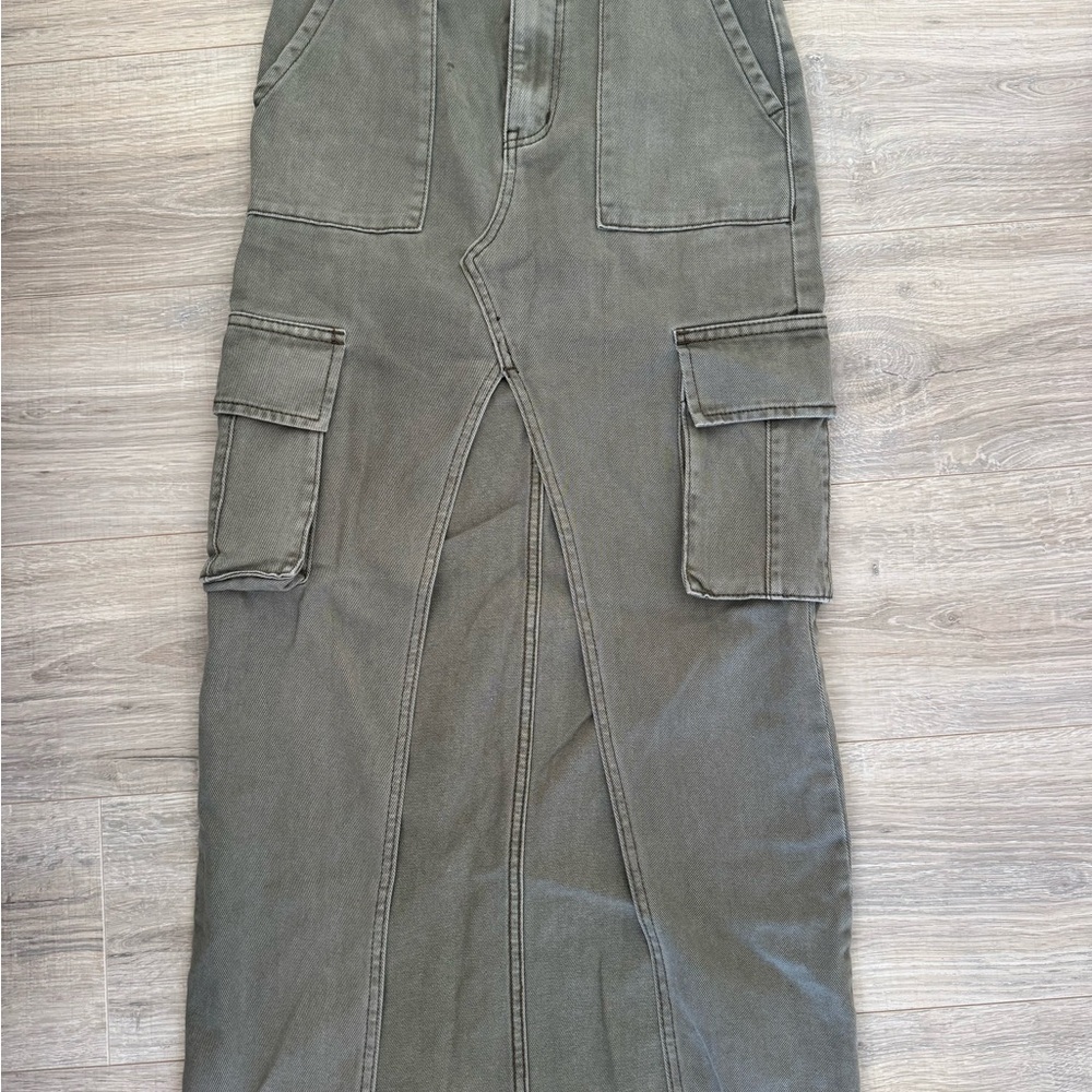 Heartloom Khaki Utility Maxi Skirt